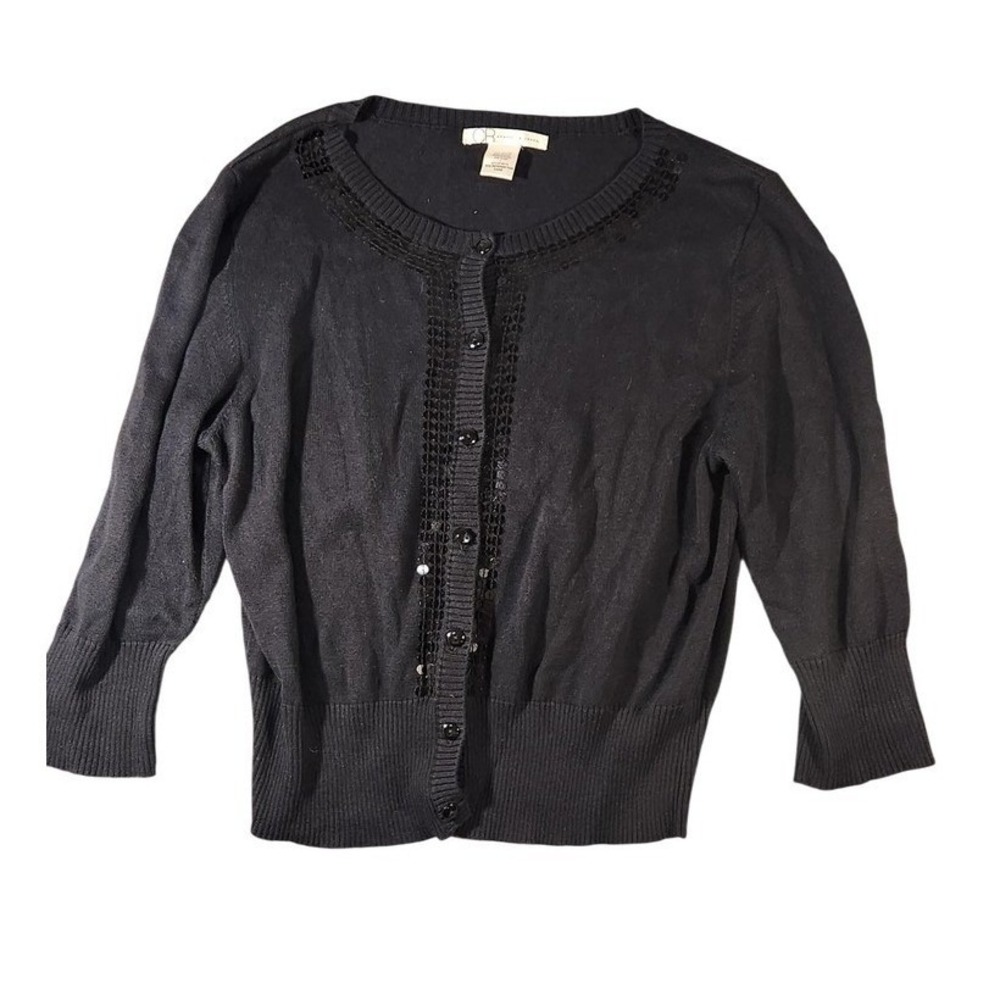 Charlotte Russe‎ Sweate Sequin Button Cardigan Whimsigoth Witchy Lolita Mobwife